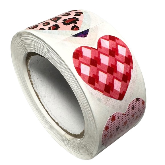 ❤️ H2 Stickers 1" Hearts (8 Designs) 500ct Labels Valentine’s Day - Picture 4 of 7